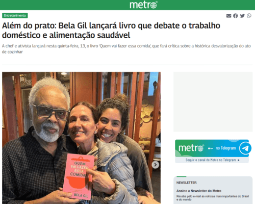 Bela Gil lançará livro que debate o trabalho doméstico e alimentação saudável